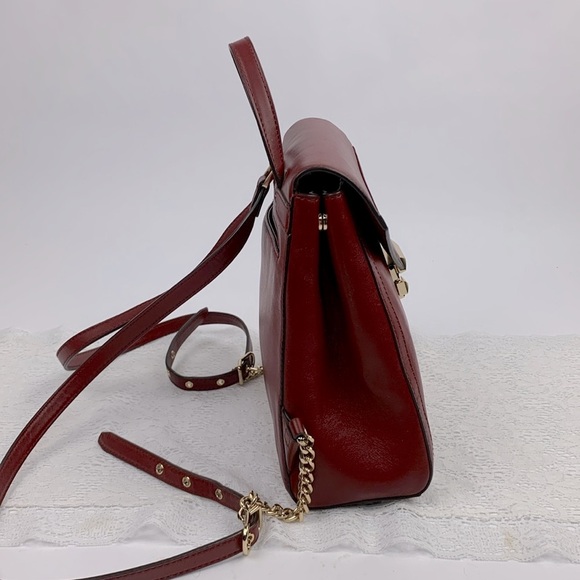 Michael Kors Whitney Leather Backpack Purse Gold chain Brick red New NWOT - Picture 5 of 17